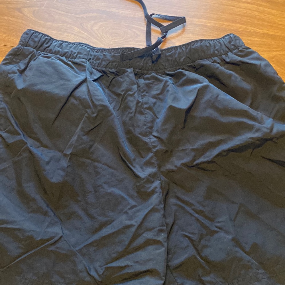 Some black shorts